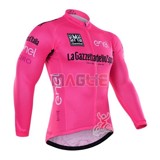 Maglia Tour de Italia manica lunga 2016 rosa e bianco